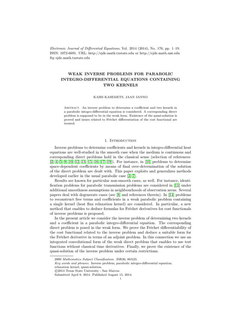 Electronic Journal of Differential Equations, Vol. 2014 (2014), No. 176,... ISSN: 1072-6691. URL:  or