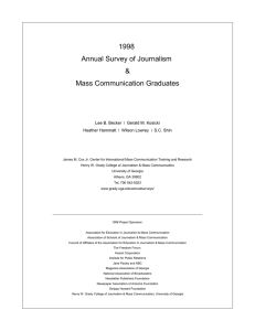 1998 Annual Survey of Journalism &amp; Mass Communication Graduates