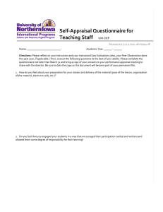 Self-Appraisal Questionnaire for Teaching Staff  H