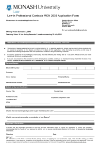 Law in Professional Contexts MON 2005 Application Form