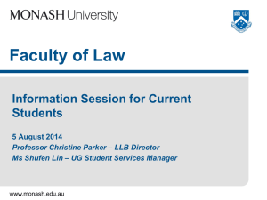 Faculty of Law  Information Session for Current Students
