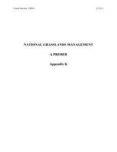 NATIONAL GRASSLANDS MANAGEMENT A PRIMER Appendix K Forest Service, USDA