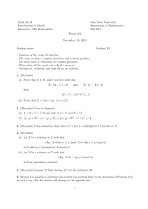 Math 201-B Iowa State University Introduction to Proofs Department of Mathematics