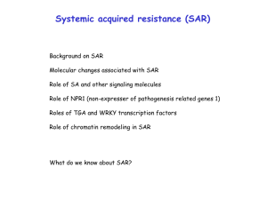 Systemic acquired resistance (SAR)