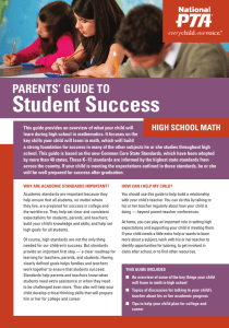 Student Success PARENTS’ GUIDE TO HIGH SCHOOL MATH