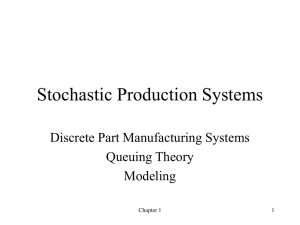 Stochastic Production Systems Discrete Part Manufacturing Systems Queuing Theory Modeling