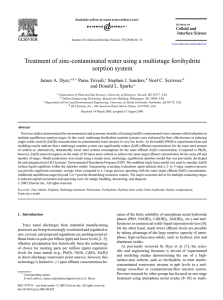 Treatment of zinc-contaminated water using a multistage ferrihydrite sorption system Paras Trivedi,