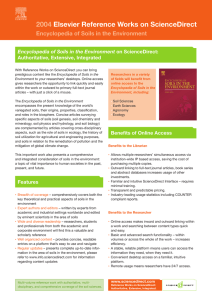 2004 Elsevier Reference Works on ScienceDirect Encyclopedia of Soils in the Environment