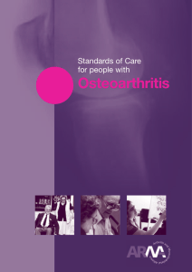 Osteoarthritis Standards of Care for people with