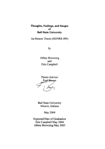 Thoughts, Feelings, and Images of Ball State University Honors Thesis (HONRS 499)