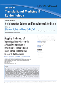 Translational Medicine &amp; Epidemiology Collaboration Science and Translational Medicine Journal of