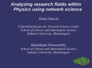 Analyzing research fields within Physics using network science Soma Sanyal