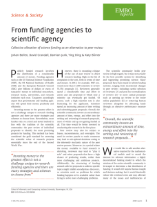 From funding agencies to scientific agency Science &amp; Society