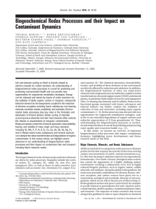 Biogeochemical Redox Processes and their Impact on Contaminant Dynamics