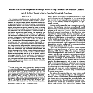 Kinetics of Calcium-Magnesium Exchange on Soil Using a Stirred-Flow Reaction...