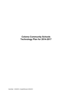 Coloma Community Schools Technology Plan for 2014-2017