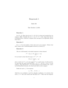 Homework 5 Math 501 Due October 3, 2014 Exercise 1