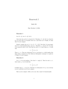 Homework 5 Math 501 Due October 3, 2014 Exercise 1