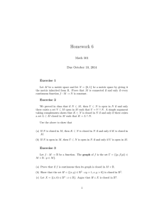Homework 6 Math 501 Due October 10, 2014 Exercise 1