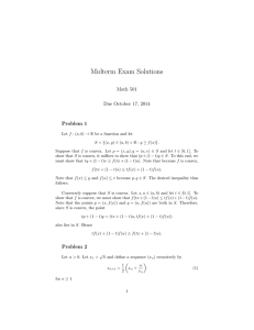 Midterm Exam Solutions Math 501 Due October 17, 2014 Problem 1