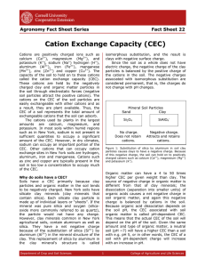 Cation Exchange Capacity (CEC)  Agronomy Fact Sheet Series Fact Sheet 22
