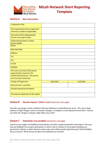 Micah Network Short Reporting Template Section A Basic Information