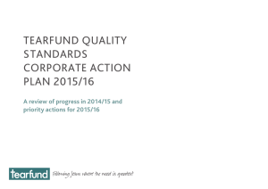 TEARFUND QUALITY STANDARDS CORPORATE ACTION PLAN 2015/16
