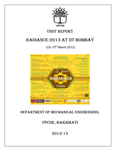 Radiance-2013 at iit bombay VISIT REPORT VPCOE, Baramati