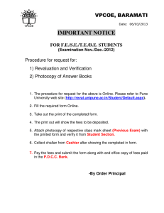IMPORTANT NOTICE VPCOE, BARAMATI  Procedure for request for: