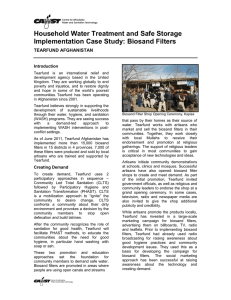 Household Water Treatment and Safe Storage Implementation Case Study: Biosand Filters
