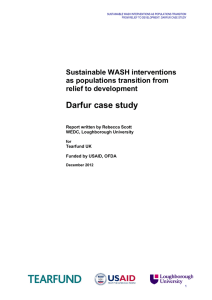 Darfur case study Sustainable WASH interventions as populations transition from