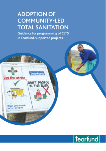 ADOPTION OF COMMUNITY-LED TOTAL SANITATION Guidance for programming of CLTS