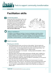 Facilitation skills A brief description