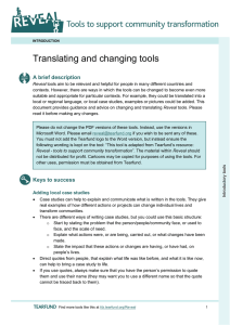 Translating and changing tools A brief description