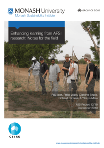 Enhancing learning from AFSI research: Notes for the field