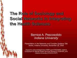 The Role of Sociology and Social Networks in Integrating the Health Sciences