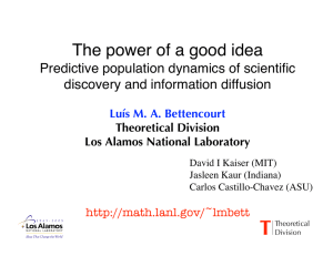 The power of a good idea Predictive population dynamics of scientific