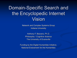 Domain-Specific Search and the Encyclopedic Internet Vision