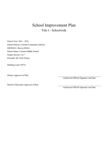 School Improvement Plan Title I - Schoolwide