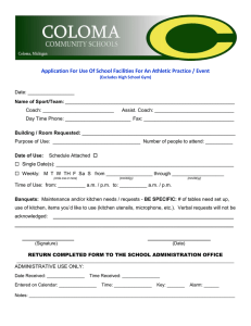 Application For Use Of School Facilities For An Athletic Practice /...
