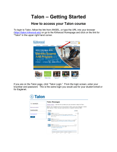 Talon – Getting Started How to access your Talon course
