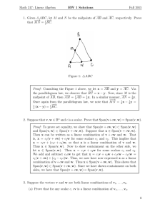Math 317: Linear Algebra HW 1 Solutions Fall 2015