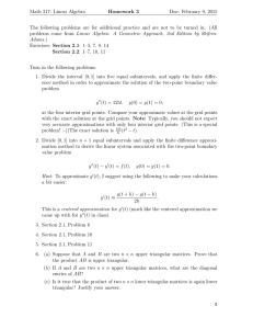 Math 317: Linear Algebra Homework 3 Due: February 9, 2015