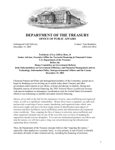 DEPARTMENT OF THE TREASURY  OFFICE OF PUBLIC AFFAIRS