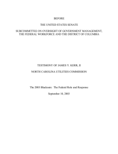 BEFORE THE UNITED STATES SENATE SUBCOMMITTEE ON OVERSIGHT OF GOVERNMENT MANAGEMENT,