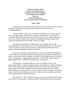 Statement of John S. Pistole Executive Assistant Director for Counterterrorism/Counterintelligence
