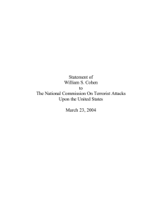 Statement of William S. Cohen to