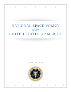 NATIONAL  SPACE  POLICY of of the ★