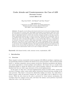 Cache Attacks and Countermeasures: the Case of AES (Extended Version) revised 2005-11-20