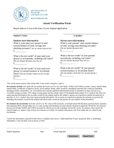 Assets Verification Form